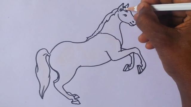 How to draw a Horse 🐎 || Easy drawing step by step ||Horse drawing lesson. смотреть онлайн