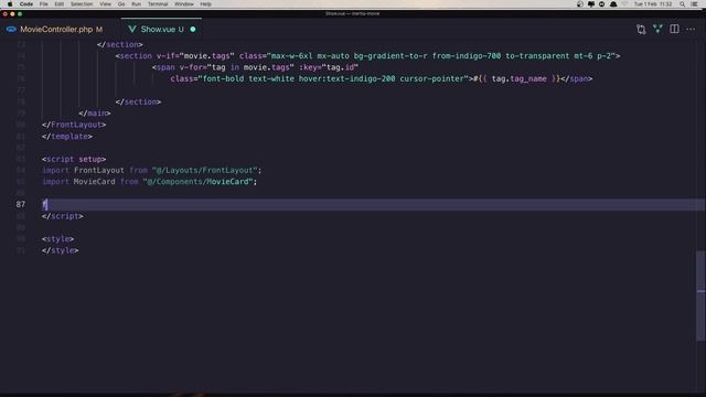 #10 Laravel Inertia Movie App | Movie Show Page | Laravel Tutorial смотреть онлайн