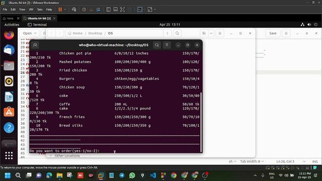 OS Lab project_Restaurant Management System Using Shell Script (bash) смотреть онлайн