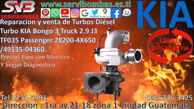 Turbos KIA Bongo III 2.9 J3 TF035 Passenger 28200-4X650 /49135-04360 Guatemala