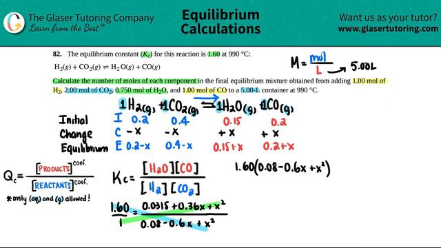 13.82 | The equilibrium constant (Kc) for this reaction is 1.60 at 990 °C: H2(g) + CO2(g) ⇌ H2O(g) смотреть онлайн