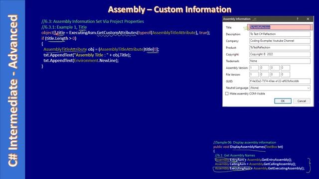 C# Reflection Assembly Info | Part 5 - Get Custom Properties | C# Advanced #215 смотреть онлайн