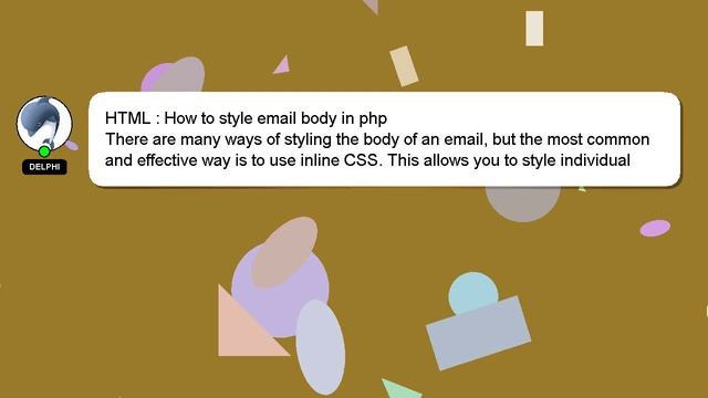 HTML : How to style email body in php смотреть онлайн