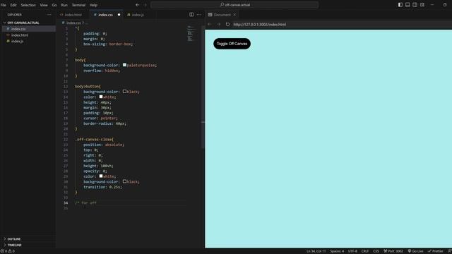 How to create an Off Canvas | HTML CSS JAVASCRIPT смотреть онлайн