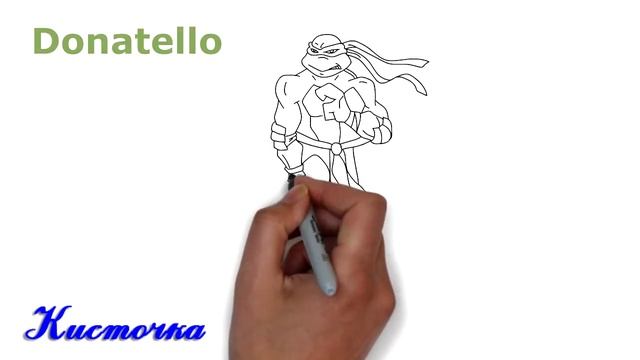 Рисуем Черепашку ниндзя Teenage Mutant Ninja Turtles Donatello смотреть онлайн
