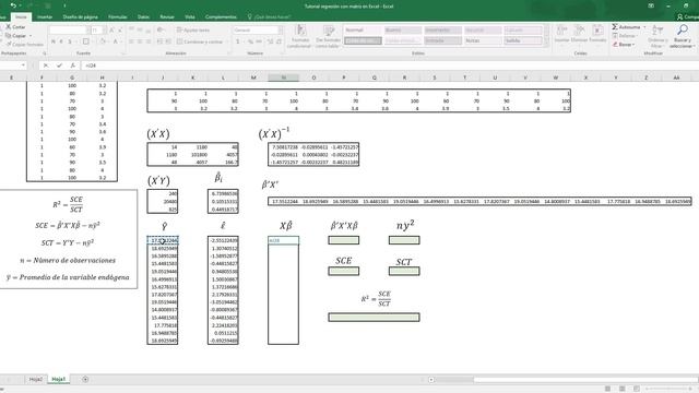 Cálculo del coeficiente de determinación de forma manual en Excel. смотреть онлайн