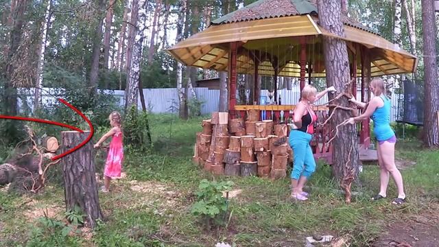 Подметаем крышу! / Зона шведского стола /Куличик из цемента / Моя идея для дачи из цемента смотреть онлайн