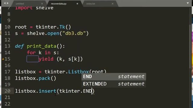 Python, database with shelve (3) смотреть онлайн
