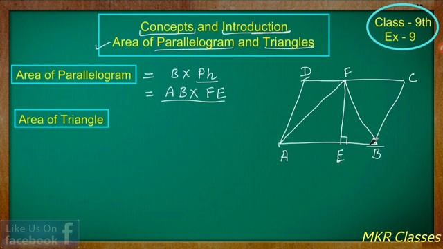 Class 9th , Ex - 9 ( Areas of Parallelograms and Triangles ) Introduction , CBSE NCERT смотреть онлайн