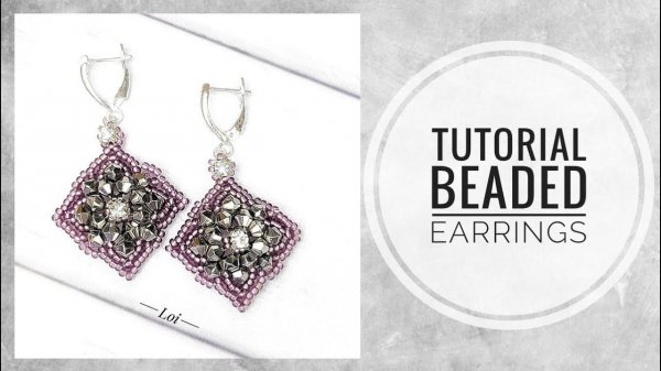 #МК - Серьги из бисера, биконусов и страз | #Tutorial - Bead earrings, faceted bicone and rhinestone