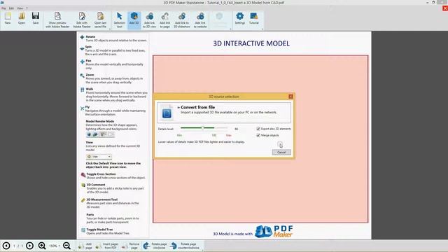 3D PDF Maker StandAlone Tutorial 2d. 3D PDF with Inventor DWG Models смотреть онлайн
