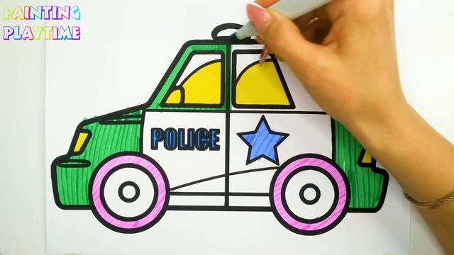 Police Car Drawing, Painting & Coloring For Kids and Toddlers_ Child Art смотреть онлайн