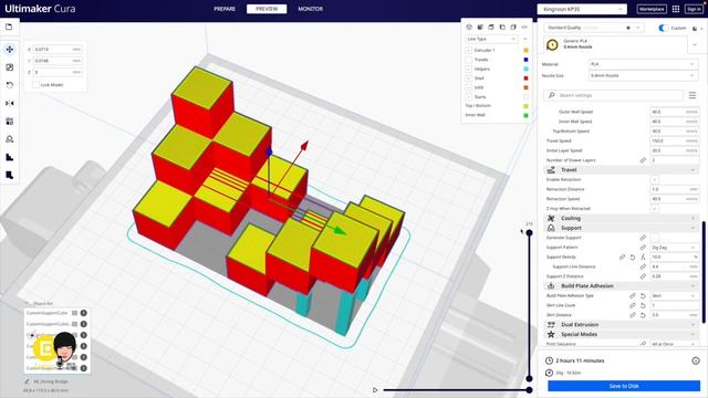 Strong bridge cubic art - Cura setting for 3D printing смотреть онлайн