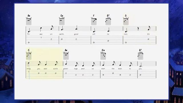 Easy Guitar Christmas - Learn to play A Caroling We Go with TABS & CHORDS смотреть онлайн