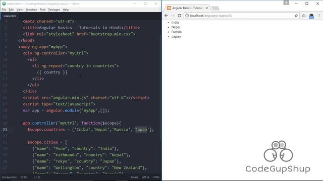 06 Using ng-repeat in Angularjs | Tutorials in Hindi смотреть онлайн