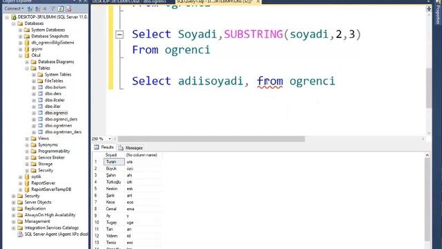 Veri Tabanı ve Yönetimi - SQL Server -1- Hazır Fonksiyonlar / String Fonksiyonlar смотреть онлайн