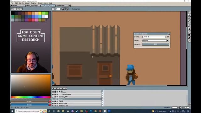 Top-down pixel-art game research (character) P2 / пиксель-арт для топ-даун игры (персонаж) - часть смотреть онлайн