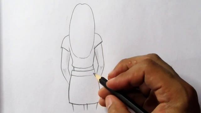 How To Draw A Girl Easy Back Side Drawing Of A Girl Easy Step By Step Pencil Sketch Of Girl Tutoria