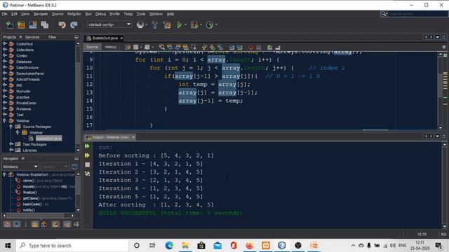 Bubble sort| Java tutorial for begineers |Free Webinar 17 смотреть онлайн
