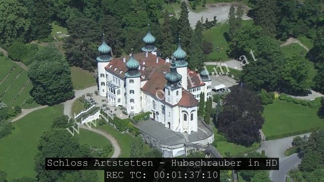 Flugaufnahmen Hubschrauber - Schloss Artstetten in HD mit Timecode im Bild смотреть онлайн