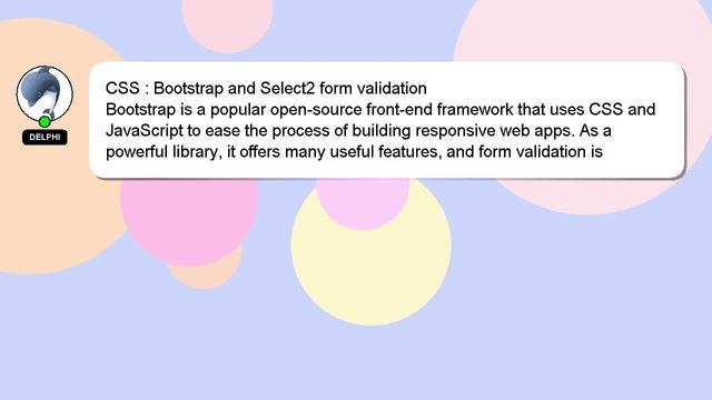 CSS : Bootstrap and Select2 form validation смотреть онлайн
