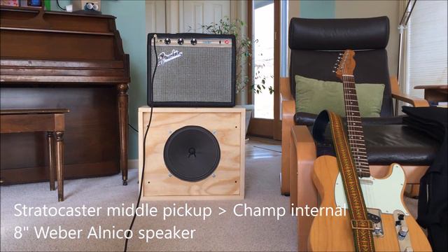 Fender Silverface Champ Speaker comparision - Weber Alnico 8" vs WGS 12" G12Q Extension Cab смотреть онлайн