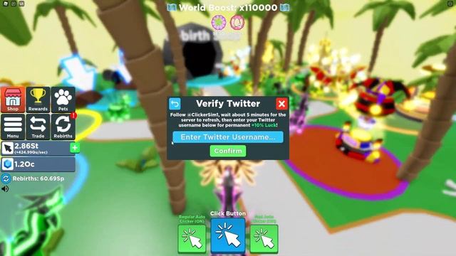 How To *VERIFY TWITTER ACCOUNT* In Roblox Clicker Simulator To Get TWITTER REWARDS! смотреть онлайн