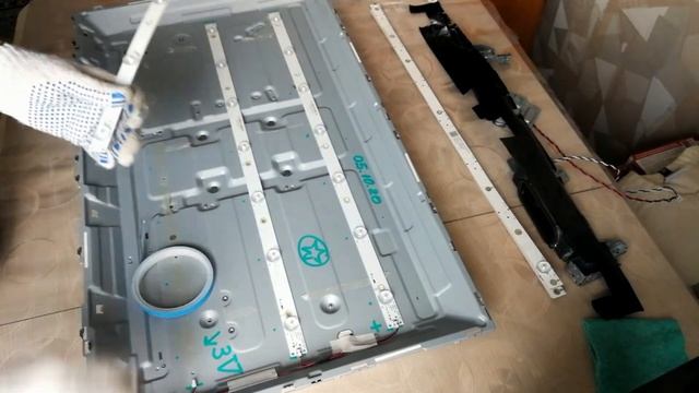 LG 32LJ500V уменьшить ток, замена подсветки. смотреть онлайн