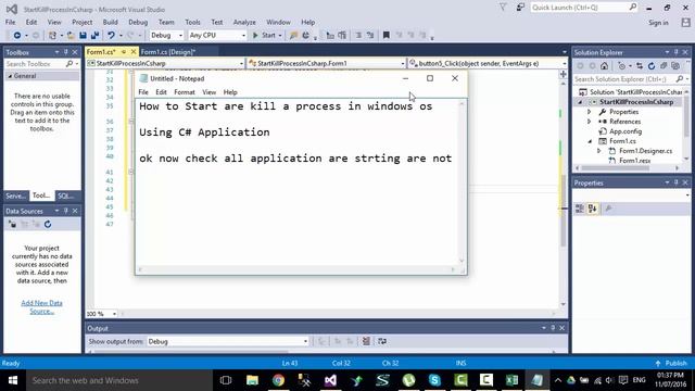 How to Start And Kill Process in windows using c# application смотреть онлайн