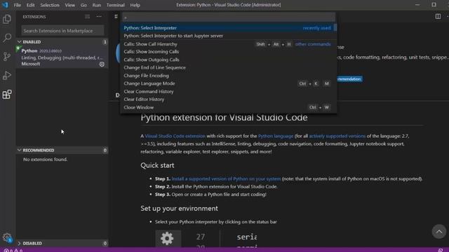 Installing Visual Studio code (VS code) for Python on Windows смотреть онлайн
