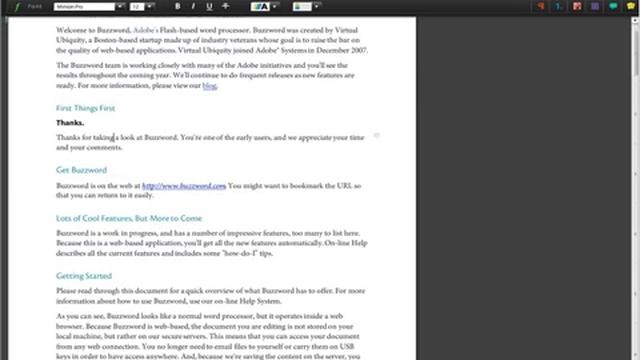 Buzzword (Adobe) Open XML .DOCX import and export support смотреть онлайн