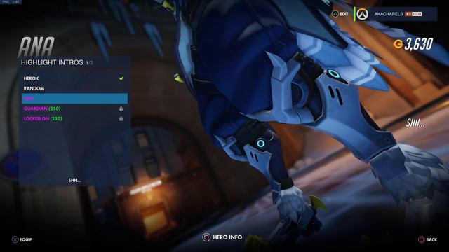 Overwatch: Ana Snow Owl Skin All Emotes, Poses, Intros & Weapons + First Person(Legendary) смотреть онлайн