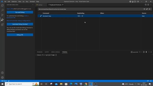How to clear terminal and debug console in Visual studio code смотреть онлайн