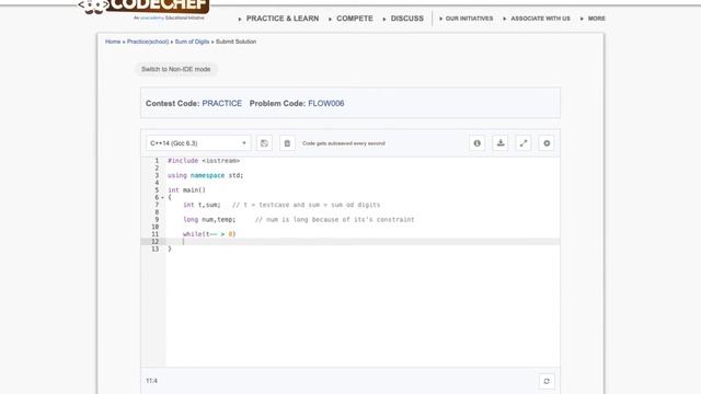 CodeChef SUM OF DIGITS Solution || CodeChef Beginner Solutions смотреть онлайн