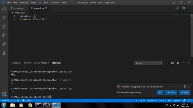 Python Tutorial Part 2- Print and Input смотреть онлайн