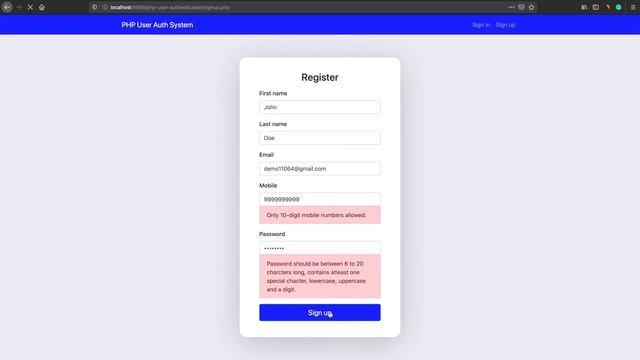 Demo User Authentication and Login System in PHP 7 & MySQL смотреть онлайн