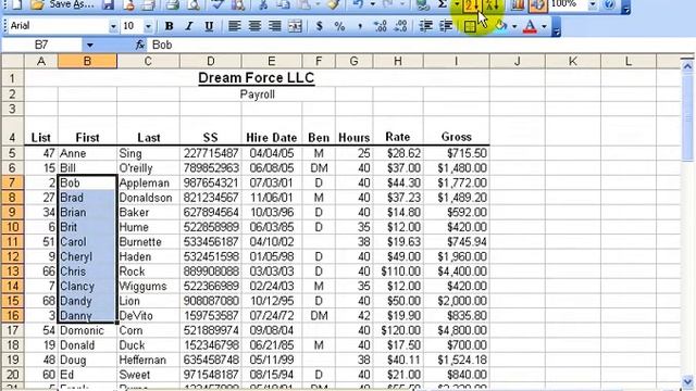Excel 2003: Sorting Data смотреть онлайн