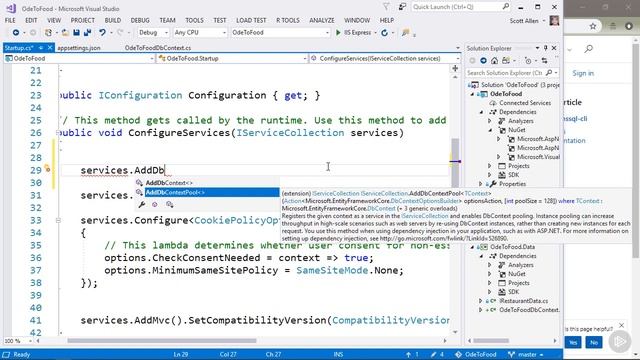 05 Adding Connection Strings and Registering Services смотреть онлайн