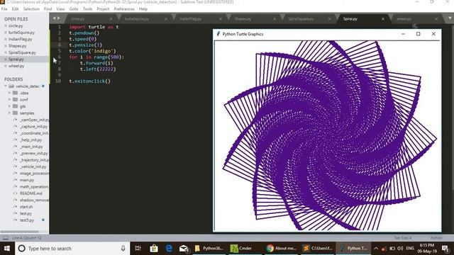 Python Turtle Graphics - Spiral Design смотреть онлайн
