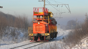 "Морозным крещенским днем". АДМ-258 с приветливой бригадой следует на работы