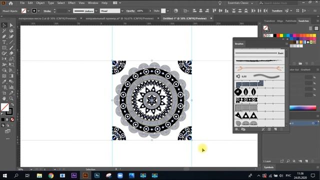 создание паттерна с помощью узорчатой кисти смотреть онлайн