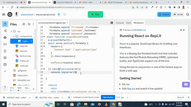 React and PHP part 5 - Insert data into mysql DB using FormData WEB API in react and PHP $_POST смотреть онлайн