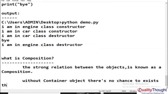 Control Flow HAS -A Relationship | Advanced Python Tutorial for Beginners | Quality Thought смотреть онлайн