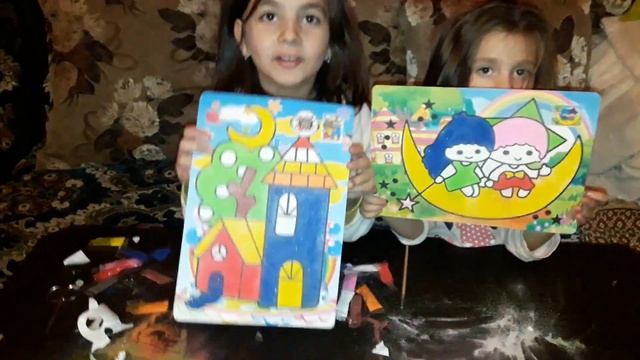 Рисунок с цветным песком. смотреть онлайн