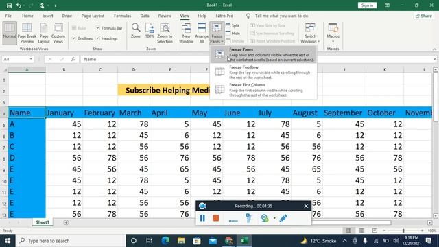 How To Freeze Rows & Columns In Microsoft Excel | Microsoft Excel Tutorial || Helping Media смотреть онлайн