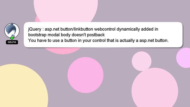 jQuery : asp.net button/linkbutton webcontrol dynamically added in bootstrap modal body doesn't pos смотреть онлайн