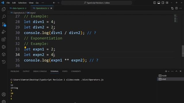 TypeScript basics Revision 4: Operators - Arithmetic operators смотреть онлайн