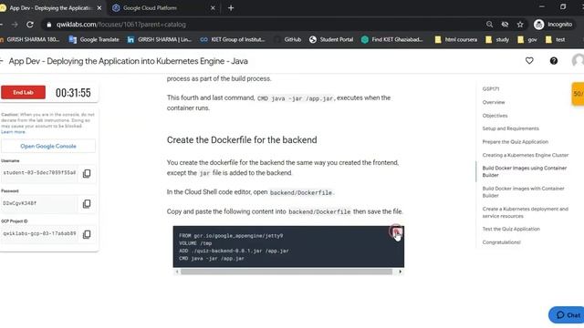 App Dev - Deploying the Application into Kubernetes Engine - Java | GSP171 | Cloud Development #6 смотреть онлайн