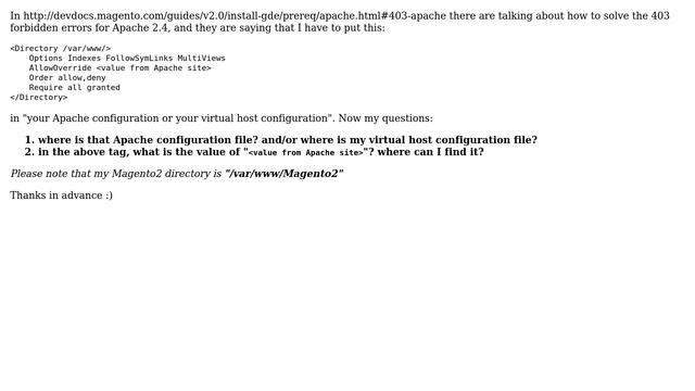 Magento: Magento 2 installation step "Solving 403 Forbidden errors for Apache 2.4" смотреть онлайн