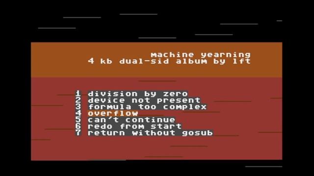 Lft - Machine Yearning (C64 4k Music Disk) (Dual SID / Stereo) смотреть онлайн